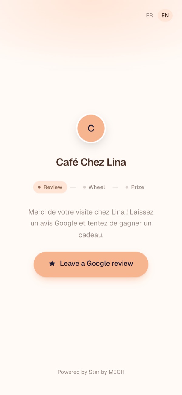 A shop page on a phone