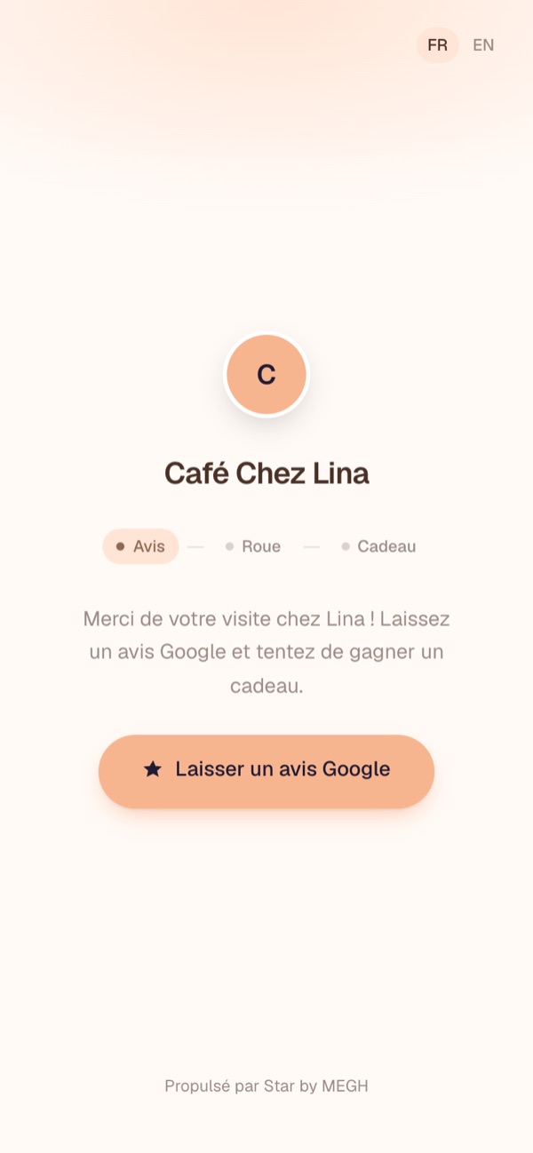 Page d'un magasin vue sur téléphone