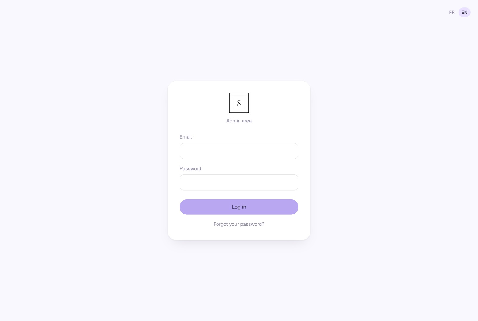 Login page